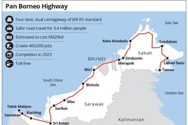 Borneo highway pan Sarawak Pan